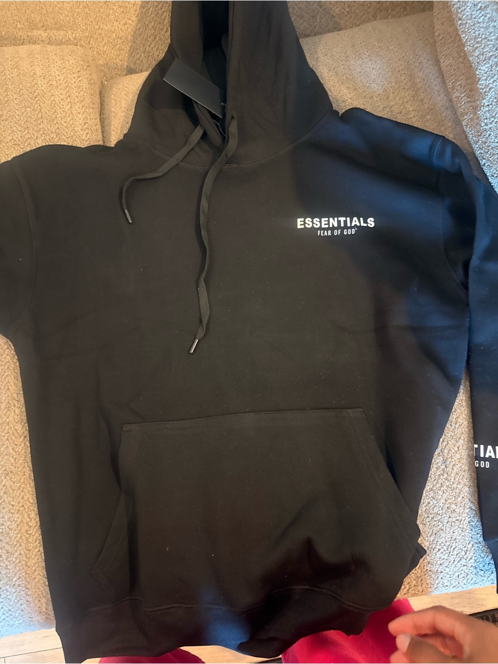 Fear of God Essentials Black Pullover Hoodie